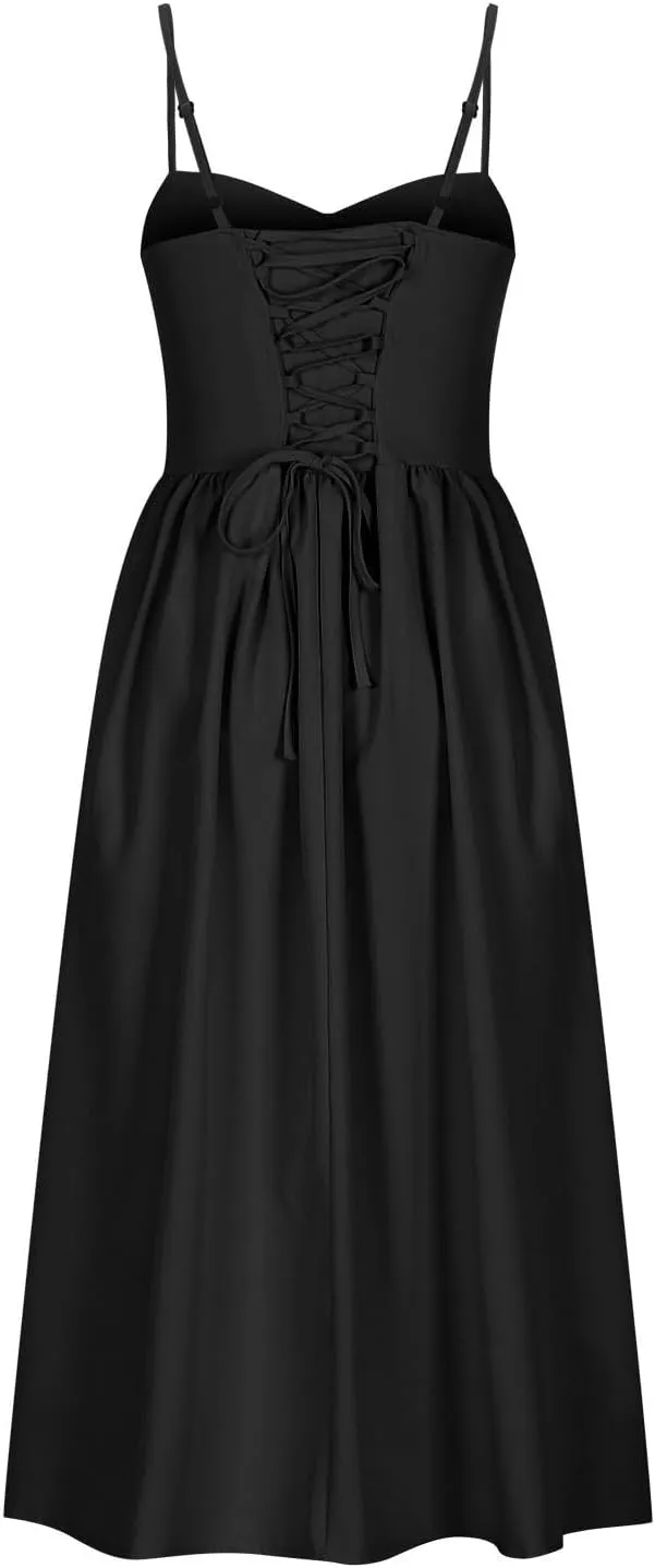 Summer Wedding Guest Dress Trendy Elegant Camisole Skirt for Women Bubble Princess Long Sundress Fit Comfort Evening