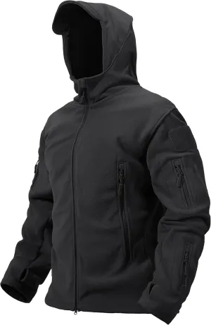 TACVASEN Mens Fleece Jacket Full Zip Tactical Hoodies Winter Coats Windproof Hoodies Warm Hunting