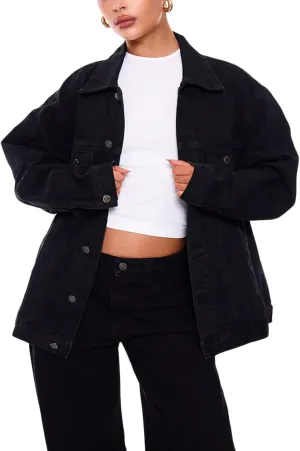 TodTan Vintage Distressed Denim Jacket for Women - Stretch Comfort Pre-Shrunk Washed Casual Coat for Spring Fall