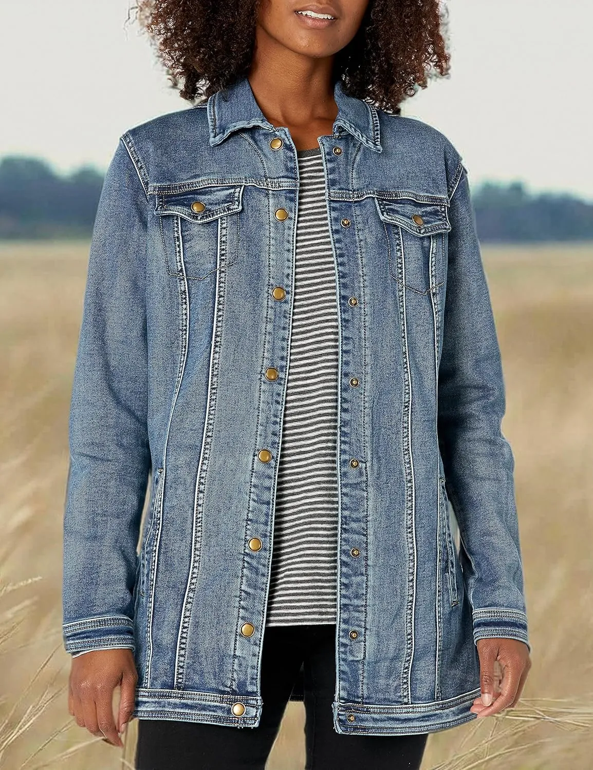 Tribal Women's Comfort Denim Jacket