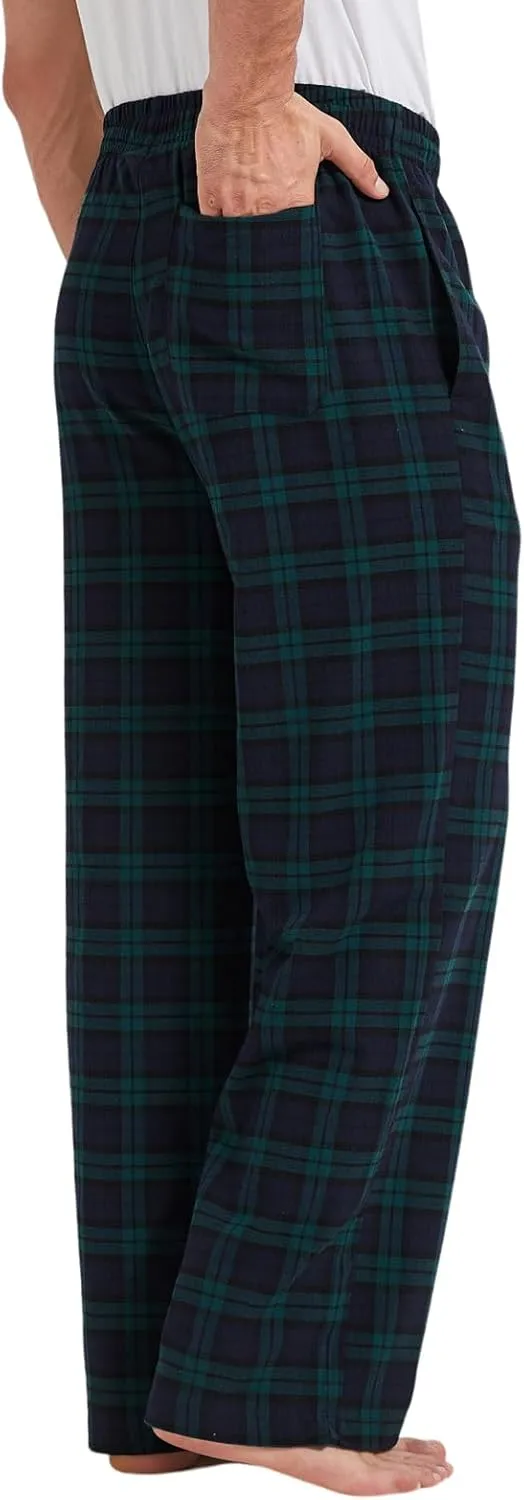 TTZ 34/36 Inseam Mens Tall Pajama Pants 100% Cotton Pj Lounge Sleep Pants for Tall Men