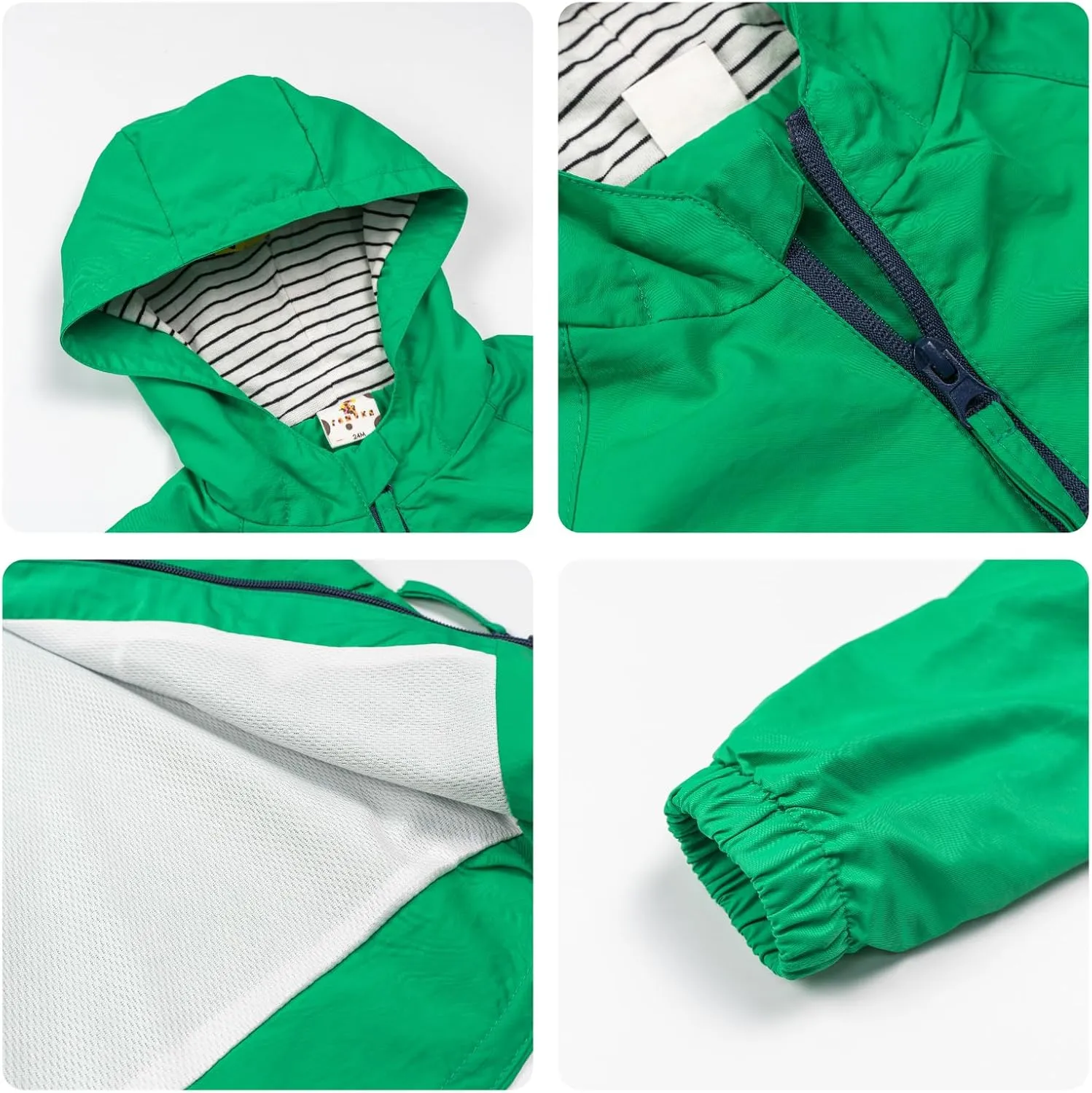 Volunboy Toddler Boys Windbreaker Casual Outerwear Kids Lightweight Zip Hooded Jacket Baby Cute Dust Coat