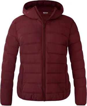wantdo Women's Plus Size Lightweight Jackets Full-Zip Quilted Warm Jacket with Hood