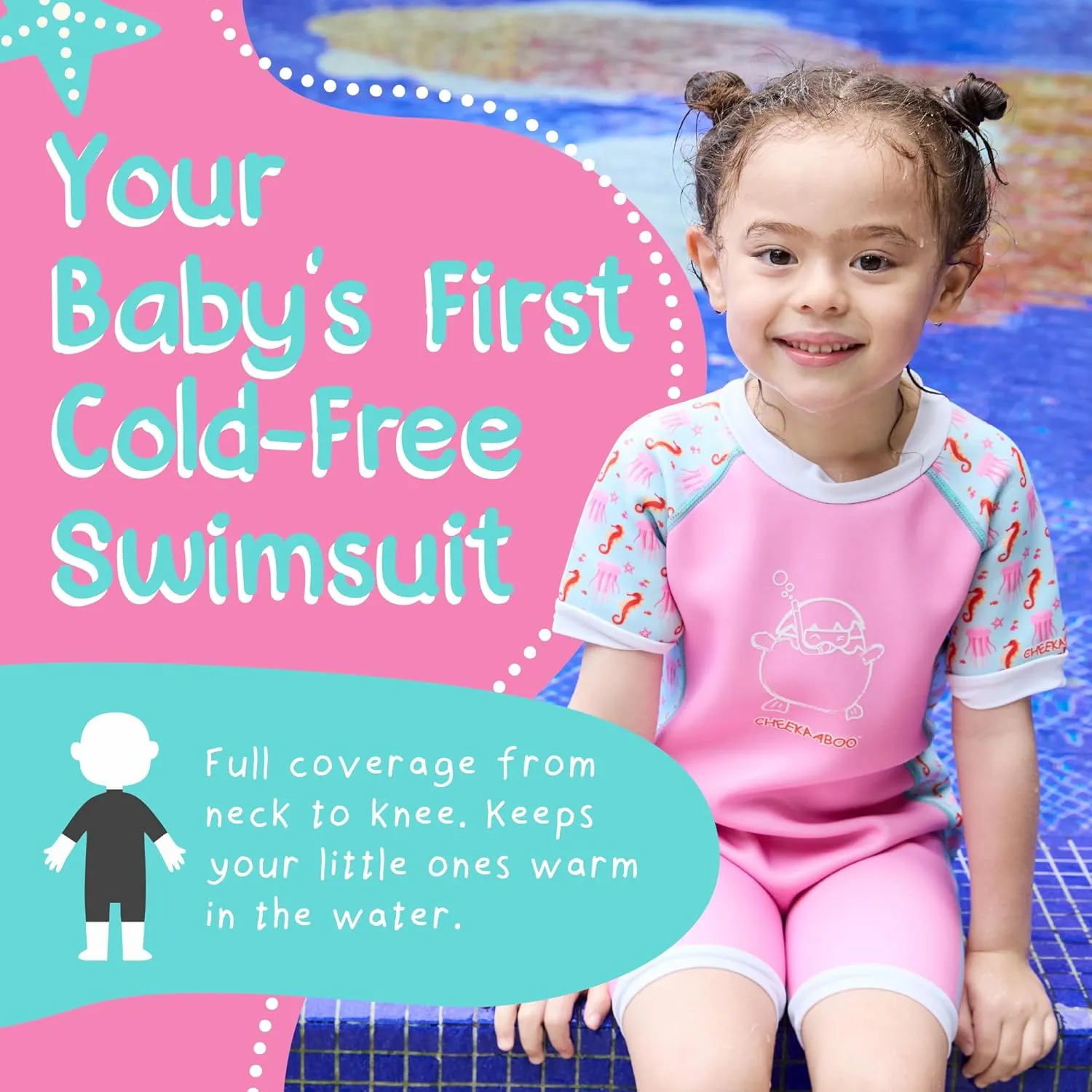 Warmiebabes Baby and Toddler Swimsuit, Thermal Baby Swimsuit Made with UPF50  Neoprene, Quick-Dry Wetsuit