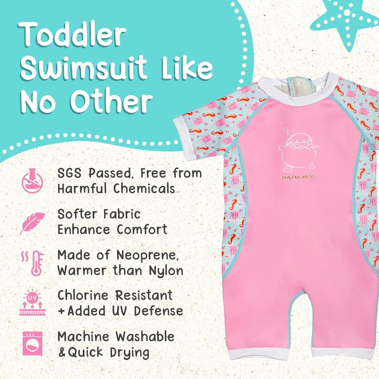 Warmiebabes Baby and Toddler Swimsuit, Thermal Baby Swimsuit Made with UPF50  Neoprene, Quick-Dry Wetsuit