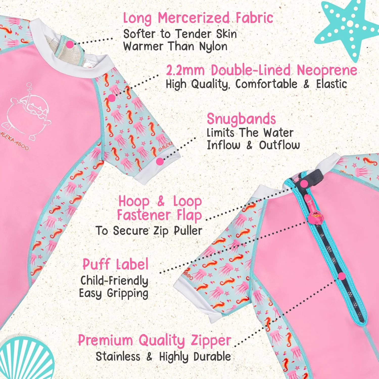 Warmiebabes Baby and Toddler Swimsuit, Thermal Baby Swimsuit Made with UPF50  Neoprene, Quick-Dry Wetsuit