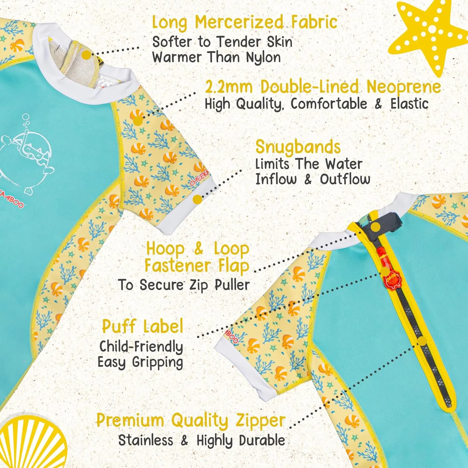 Warmiebabes Baby and Toddler Swimsuit, Thermal Baby Swimsuit Made with UPF50  Neoprene, Quick-Dry Wetsuit