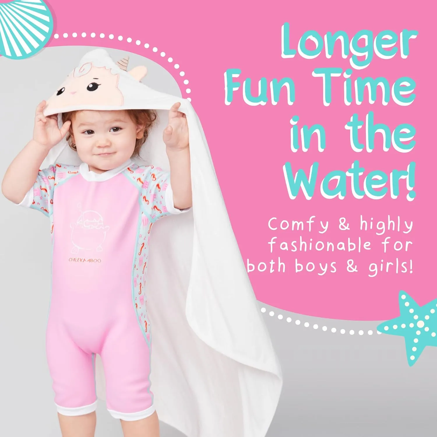 Warmiebabes Baby and Toddler Swimsuit, Thermal Baby Swimsuit Made with UPF50  Neoprene, Quick-Dry Wetsuit