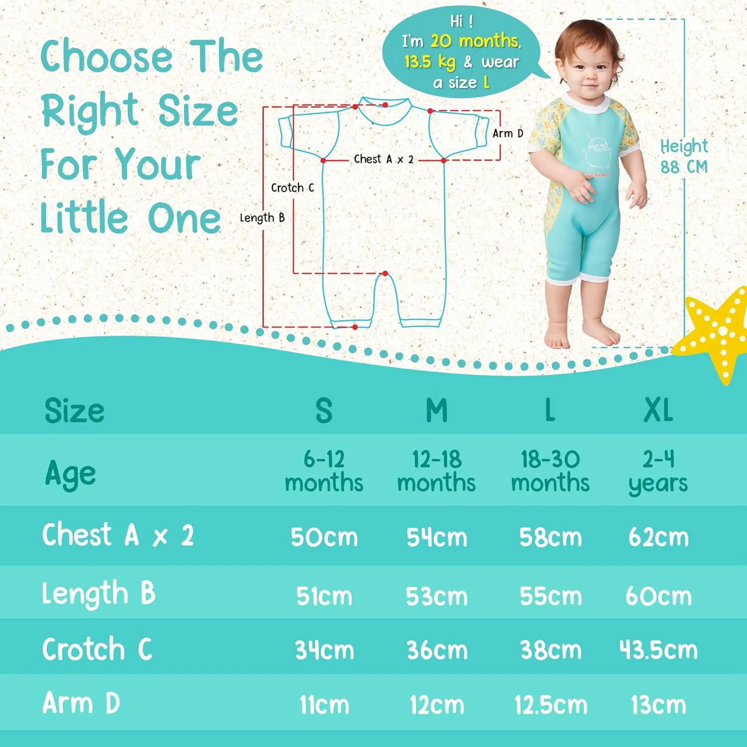 Warmiebabes Baby and Toddler Swimsuit, Thermal Baby Swimsuit Made with UPF50  Neoprene, Quick-Dry Wetsuit