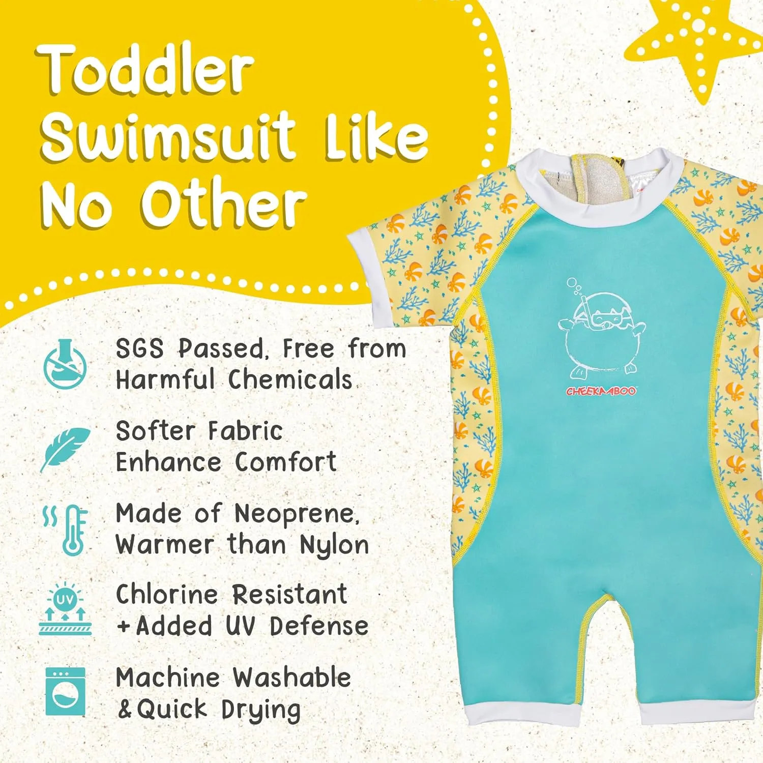 Warmiebabes Baby and Toddler Swimsuit, Thermal Baby Swimsuit Made with UPF50  Neoprene, Quick-Dry Wetsuit