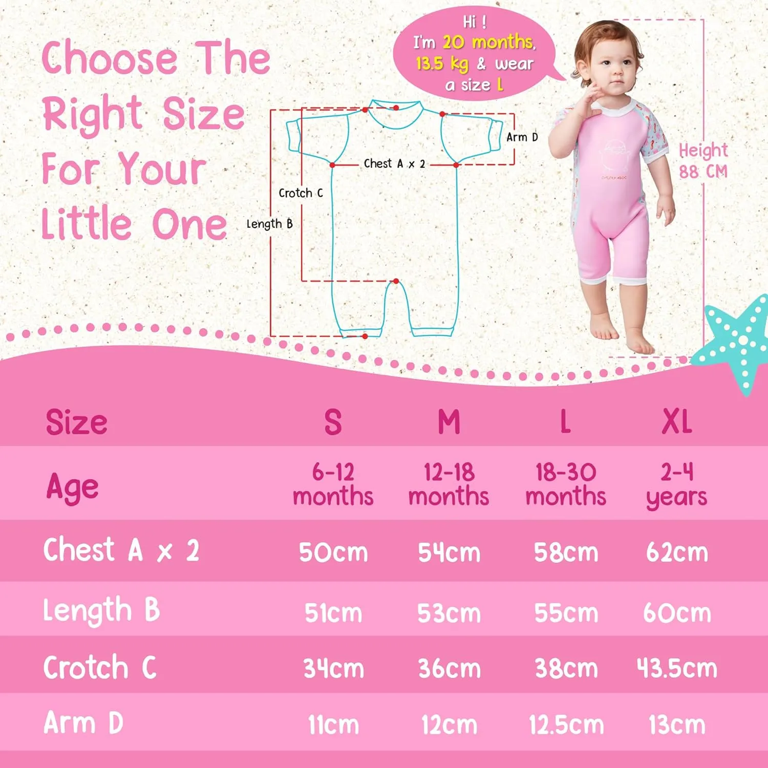 Warmiebabes Baby and Toddler Swimsuit, Thermal Baby Swimsuit Made with UPF50  Neoprene, Quick-Dry Wetsuit