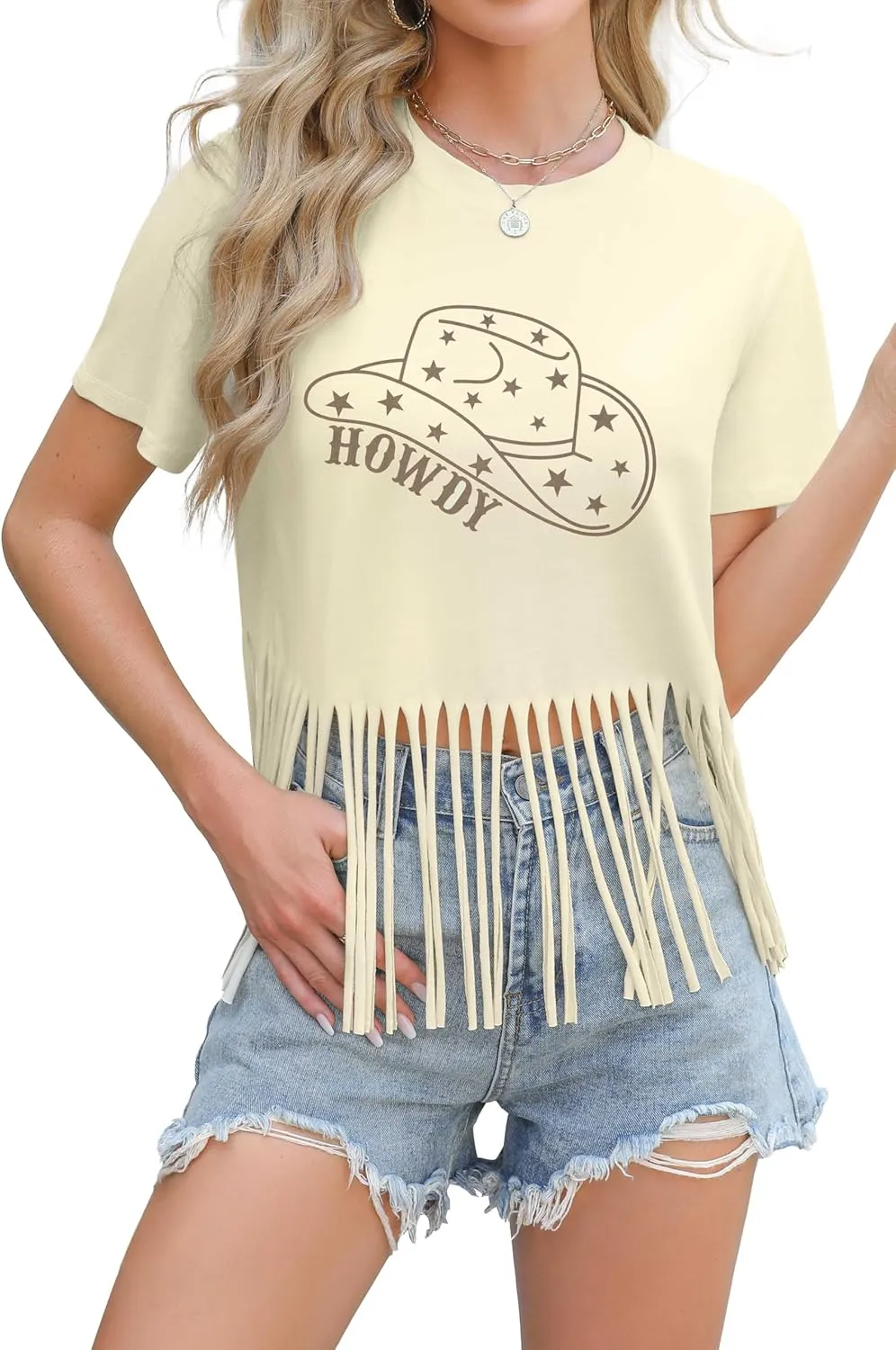 Western Vintage Shirt Cowgirl Outfit: Women Fringe Graphic Tees Rodeo Short Sleeve Tshirt Summer Vacation V Neck Tops