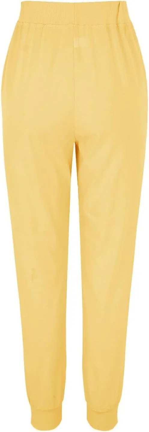 Wide Leg Casual Linen Pants for Women, Solid Color Cropped Capris Trouser with Pockets Comfort Yoga Soft Lounge Trousers