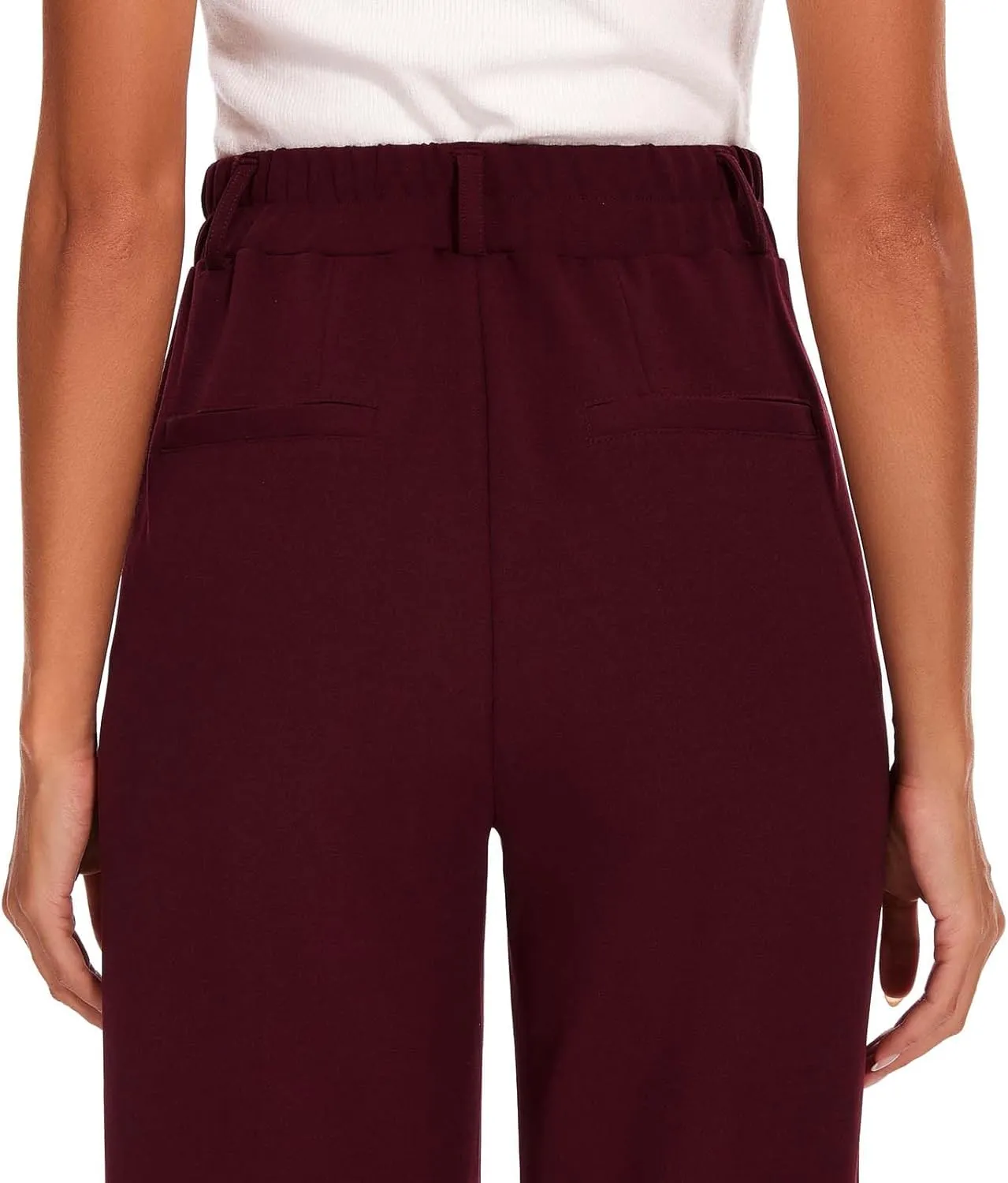 Wide Leg Dress Pants High Waisted Trousers Business Casual Work Pants with Pockets Women's Slacks for Office