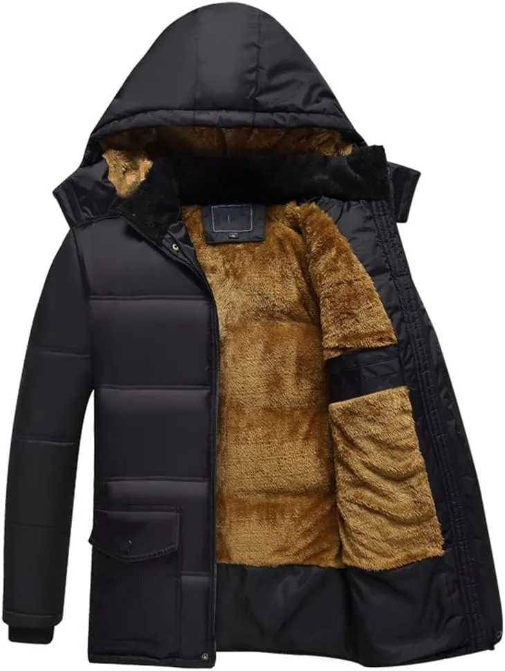 Winter Men Thicken Warm Windproof Jackets Casual Down Parka Hooded Outwear Cotton-Padded Coats