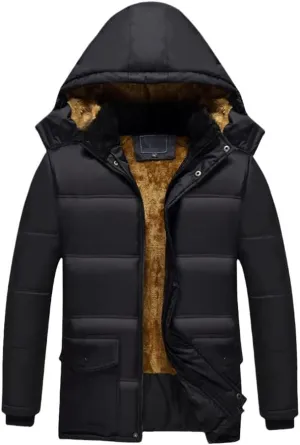 Winter Men Thicken Warm Windproof Jackets Casual Down Parka Hooded Outwear Cotton-Padded Coats
