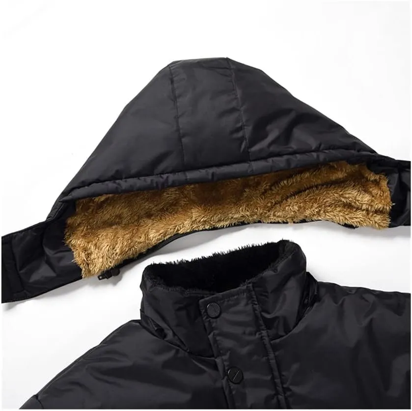 Winter Men Thicken Warm Windproof Jackets Casual Down Parka Hooded Outwear Cotton-Padded Coats