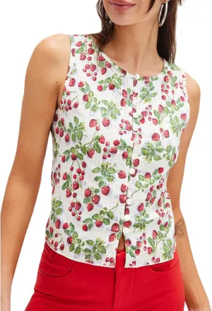 Women Lace Trim Button Up Cami Tank Crop Tops Y2k Front Tie Up Floral Ruffle Babydoll Tees Shirt Summer