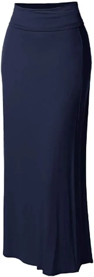 Women's Black Pleated Skirt Women Maxi Solid Comfort Bodycon High Waist Long Skirt Lady's Midi Universal Side