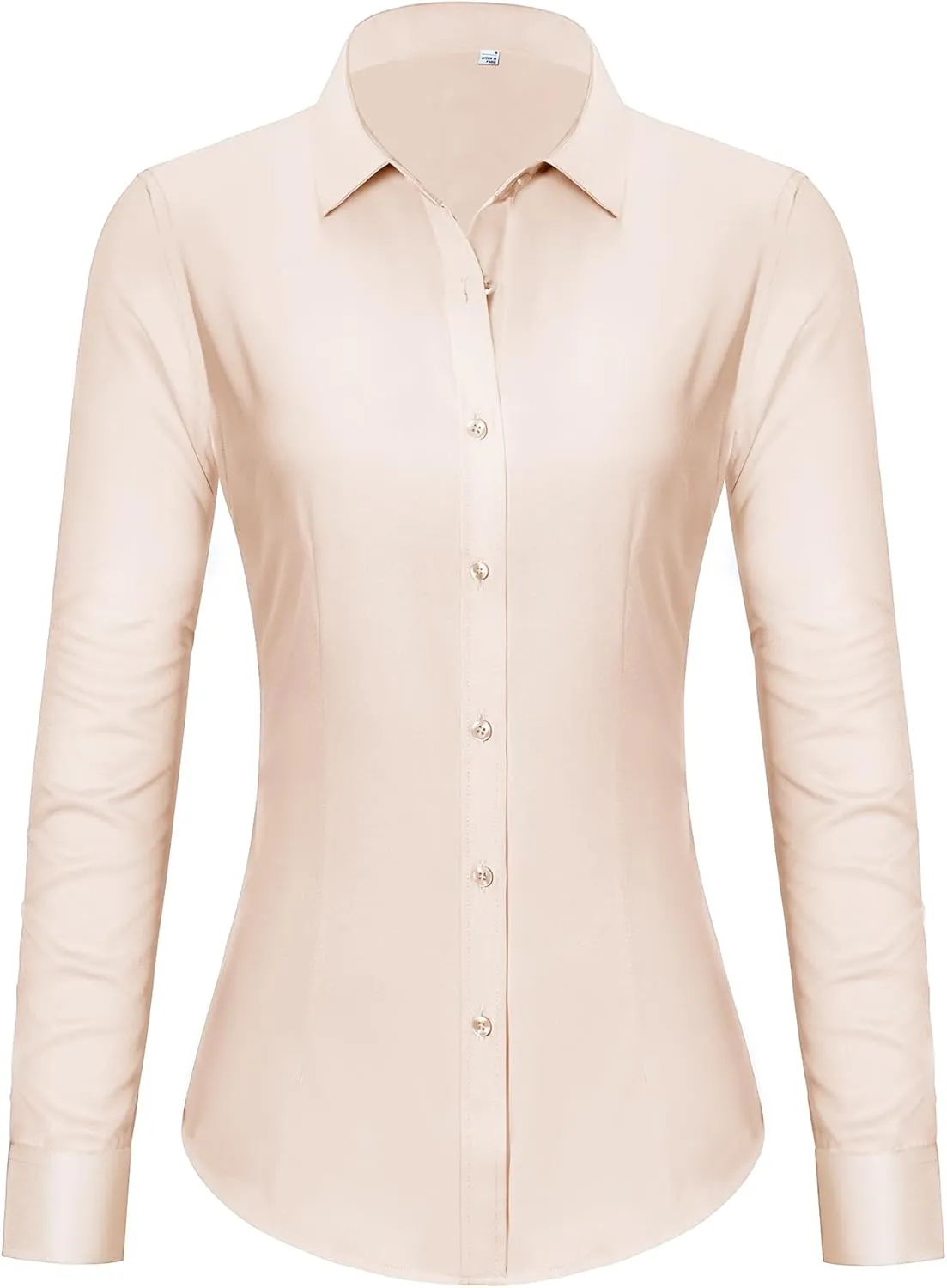 Women's Button Down Shirts Long Sleeve Dress Shirts Collared Fitted Work Office Blouse Tops Wrinkle Free