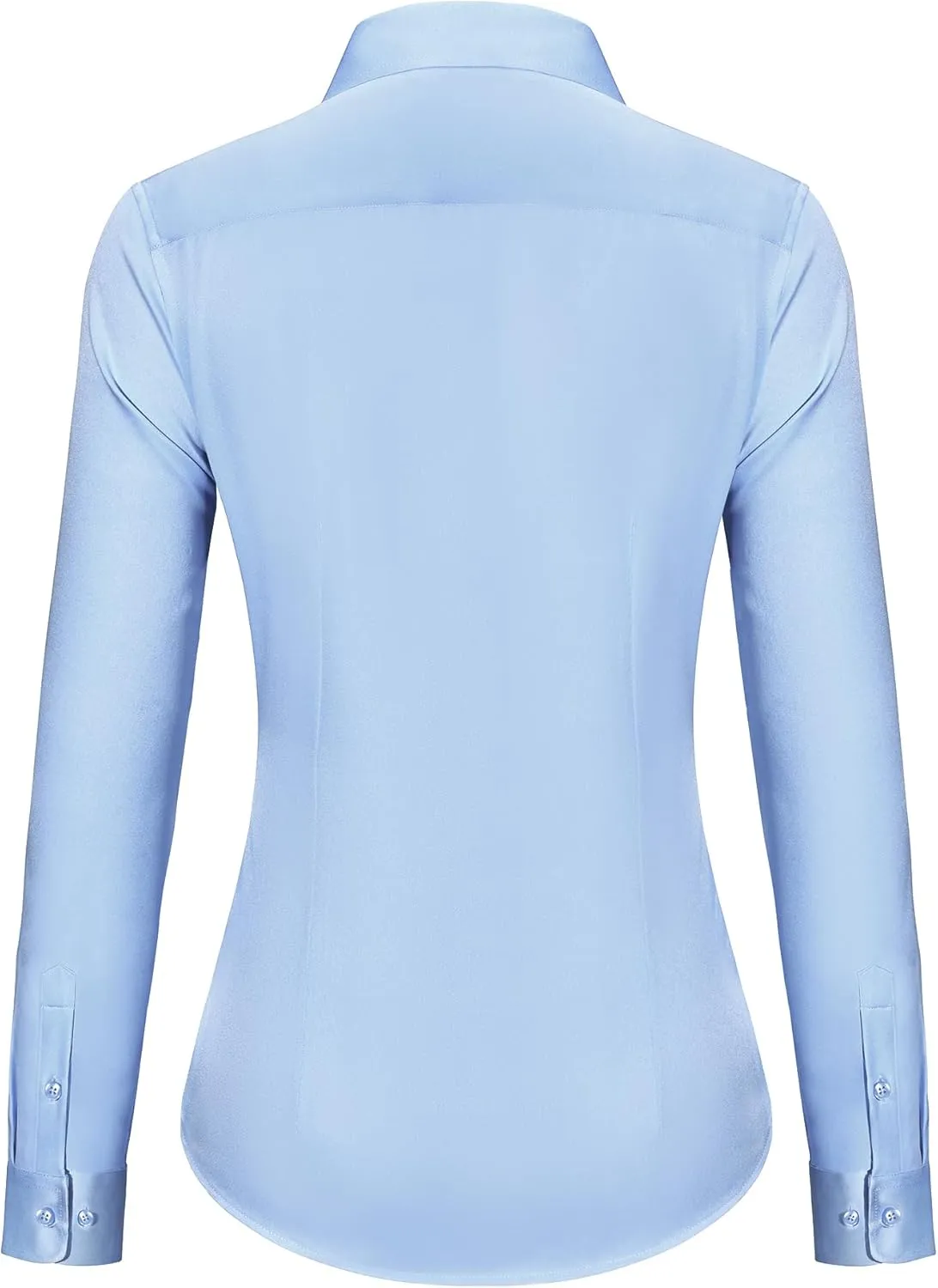 Women's Button Down Shirts Long Sleeve Dress Shirts Collared Fitted Work Office Blouse Tops Wrinkle Free
