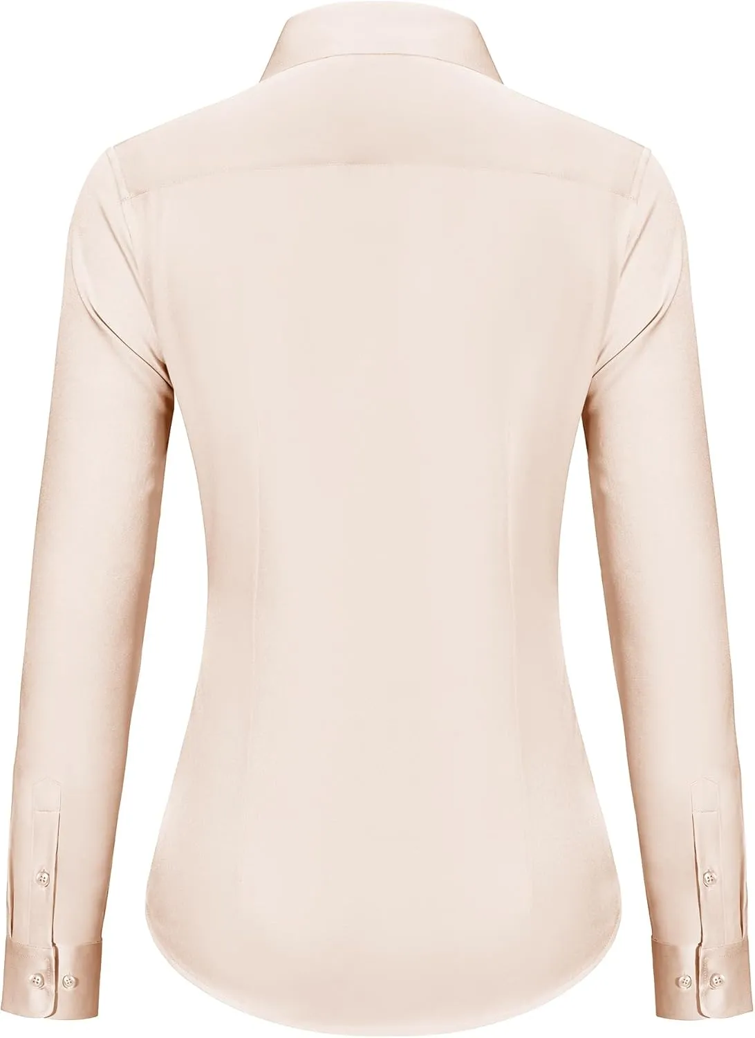 Women's Button Down Shirts Long Sleeve Dress Shirts Collared Fitted Work Office Blouse Tops Wrinkle Free
