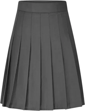 Women's High Waist Pleated Midi Skirt Plus Size Skater Tennis Skirt Comfort School Uniform Skirt with Shorts