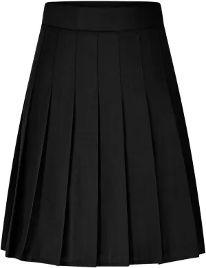 Women's High Waist Pleated Midi Skirt Plus Size Skater Tennis Skirt Comfort School Uniform Skirt with Shorts