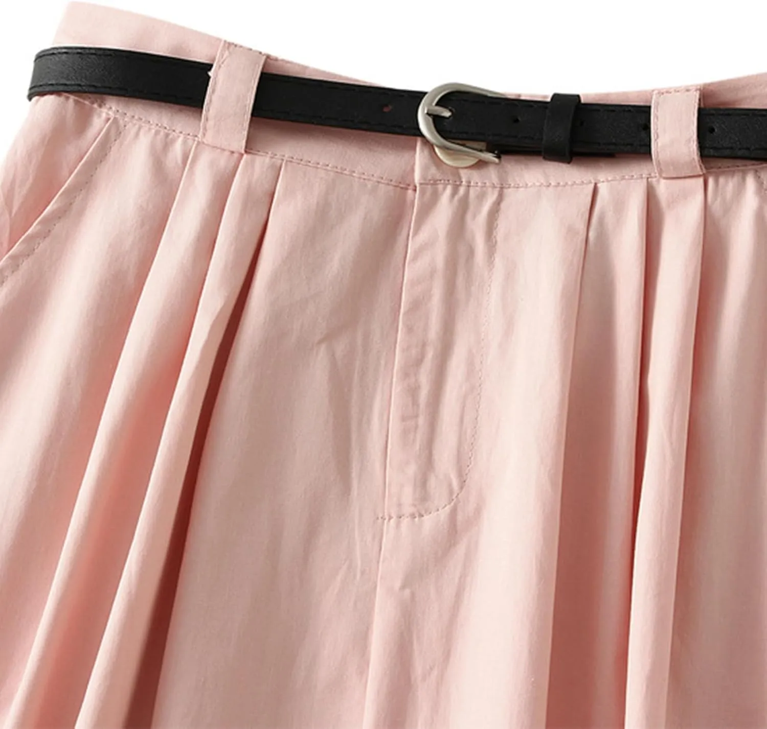 Womens Midi Skirt Pleated Midi Skirts Long Skirt with Pockets Flared Solid Color Dresses Comfort Umbrella Skirt