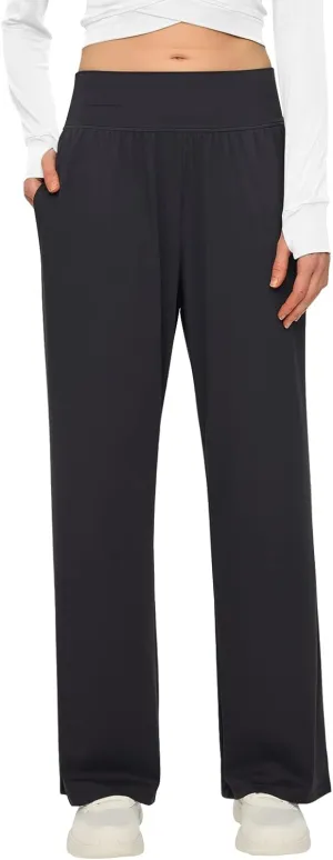 Womens Wide Leg Pants Loose Yoga Sweatpants Comfy Lounge Pajama Casual Flowy Palazzo Pants with Pockets