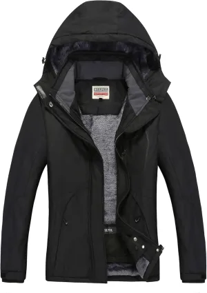 WULFUL Womens Waterproof Snow Ski Jacket Mountain Windproof Winter Coat with Detachable Hood
