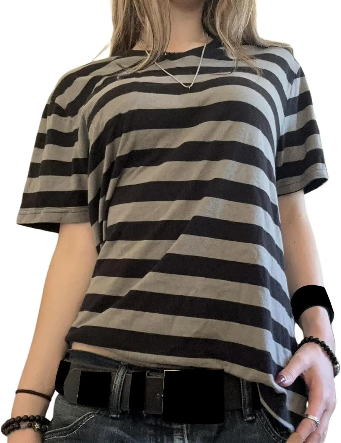 Y2k Grunge Graphic Tees for Women Teen Girls Vintage Goth Aesthetic Baggy Shirts 2000s Emo Tops Summer Clothes