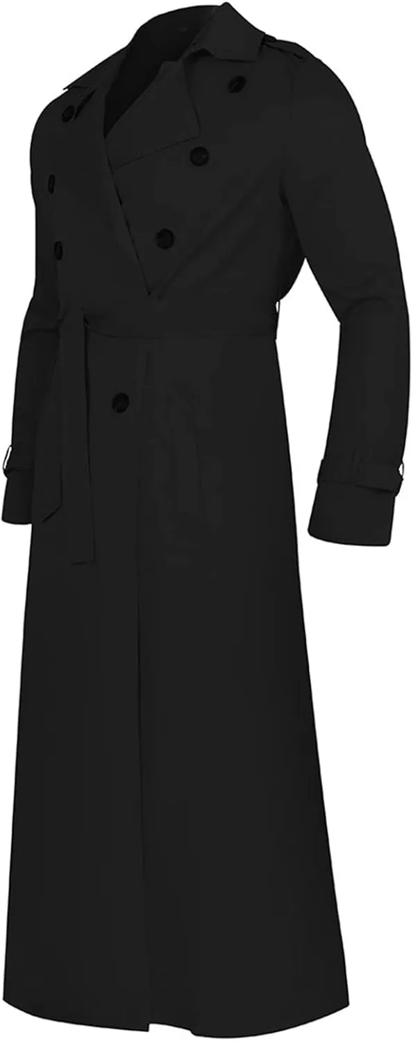 Ymosrh Mens Winter Jackets Men's Long-Slevee Luxury Full Length Trench Coat Long Wool Overcoat Coats for Men