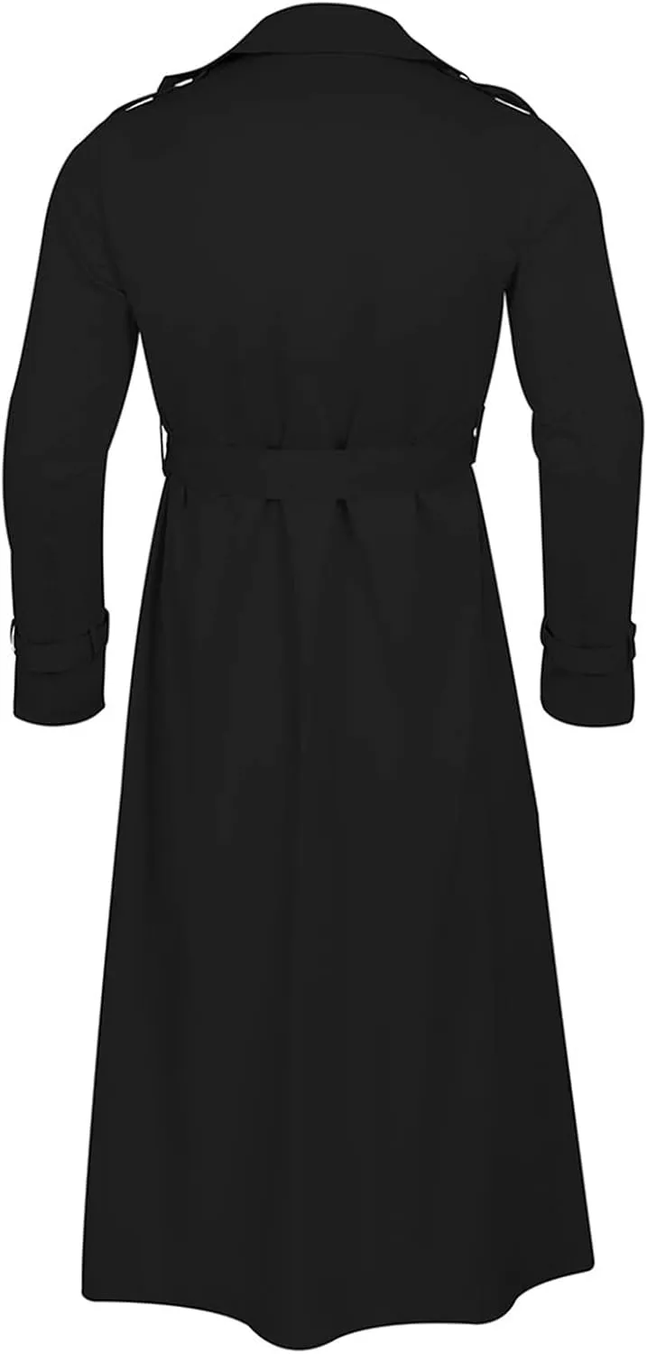 Ymosrh Mens Winter Jackets Men's Long-Slevee Luxury Full Length Trench Coat Long Wool Overcoat Coats for Men