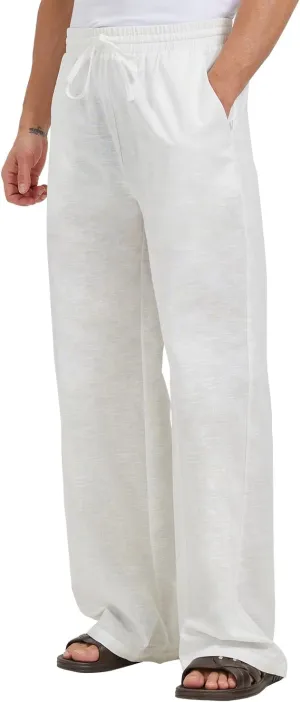 Zylioo 34-36 Inseam Tall Linen Pants, Extra Long Pants for Men, Wide Leg Summer Pants for Men Lightweight Casual